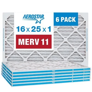 16x25x1 MERV 11 - 6 unidades - Filtros plisados para horno HVAC y aire acondicionado -... - Imagen 1 de 5