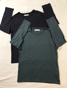 Zara Camicia Bambina 10 Blu Verde Cotone Maniche Lunghe Confezione - Foto 1 di 18