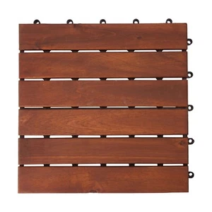 4 Pack Wooden Decking Tiles Easy To Assemble Square Shape Indoor Outdoor Use AUS - Picture 1 of 6