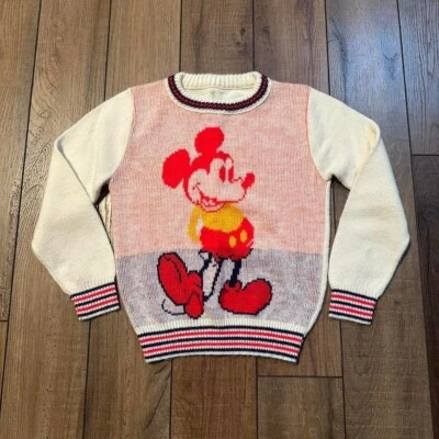 Suéter tejido Mickey Mouse vintage años 70 para niños talla pequeña Foto 1 de 4