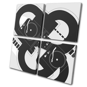 Decks Vinyl Abstract DJ Club MULTI CANVAS WALL ART Picture Print - Picture 1 of 1