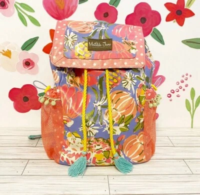 Mochila Matilda Jane Playa Día Natación Púrpura Rosa Floral Cordón Foto 1 de 4