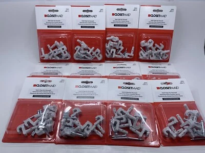 LOTE DE 12 - Clips de pared ClosetMaid para anclajes de paneles de yeso #76610 paquetes grises de 7 Foto 1 de 4
