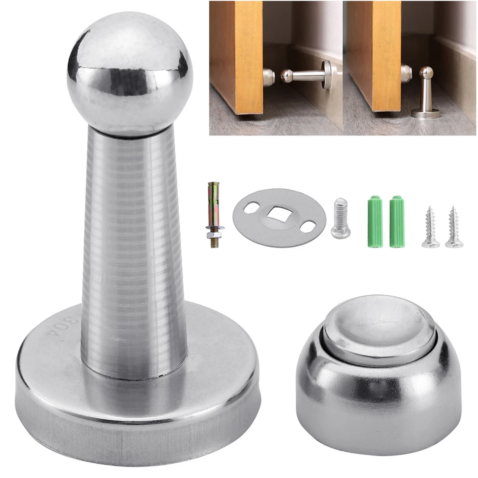 2pcs Magnetic Door Holder Stopper Doorstop Wall Floor Mounted Safety Catch