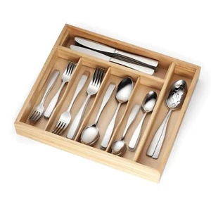 Cambridge Madison Piece Flatware Set with Oak Tray 62 Count - Picture 1 of 4