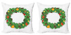 Weihnachten 2 Teiliges Kissenbezugs Set Immergrüne Kranz-Kunst
