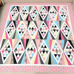 Handarbeit Mulholland Drive Baumwolle Nähen Handwerk Patchwork Quilt Top/Topper 86x86" - Bild 1 von 3