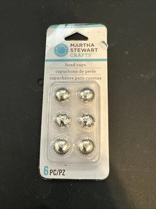 Martha Stewart Crafts Jewelry Making Bead Caps Silver 6 Pieces, NEW #35301 Craft - Picture 1 of 2