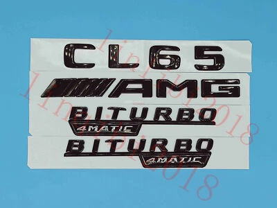 Pegatina insignia emblema negro brillante plano "CL65 AMG BITURBO" para Mercedes Benz CL65 Foto 1 de 4