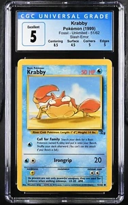 RARE 1999 WOTC Pokemon Fossil Krabby Card "Slash" Logo Symbol Error misprint - Picture 1 of 3