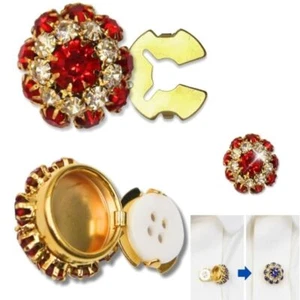 2PCS Rhinestone Flower Cufflinksble for Shirt Tuxedo Accessories - Picture 1 of 17