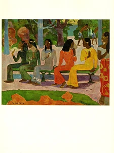 1972 Vintage GAUGUIN "TA MATETE" EGYPTIAN INFLUENCE COLOR offset Lithograph - Picture 1 of 2
