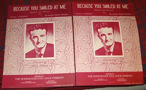 Because You Smiled At Me: Sheet Music, 2 Copies, Virgil & Blanche Kerr Brock - Bild 1 von 3
