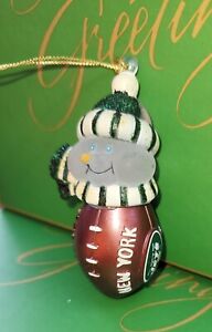 New York Jets NFL Ornament Light up Snowman Christmas 