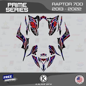 Graphics Kit for YAMAHA RAPTOR 700 (2013-2020) 16 MIL 700R Prime-Blue-Red - Picture 1 of 6