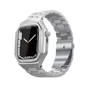 Stainless Steel Band Protective Case For Apple Watch 9 8 7 45/41mm 6 5 4 44/44mm - Picture 1 of 16