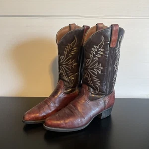 Texas Boot Co. Men's Western Cowboy Boots Black Cherry Sz 11 Style 1203 USA Made - Picture 1 of 7