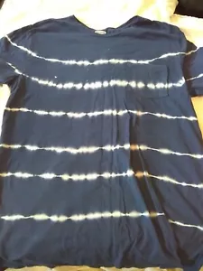 Men's Old Navy Pullover T-shirt Tie Dye Navy And White Short Sleeve 100% Cotton - Picture 1 of 4
