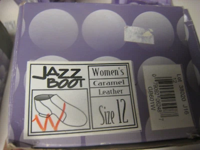 Dance Class Mujer Bota de Jazz Cuero Punta Cerrada Pull On Zapatillas, Talla 12 con Tostado Foto 1 de 4