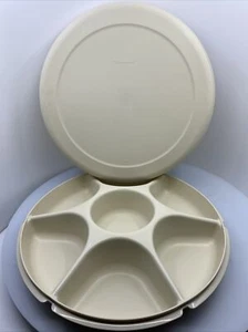 Vintage Tupperware Dish Veggie Serving Tray 1665-4 & 1666-4 Missing Dip Bowl - Picture 1 of 6