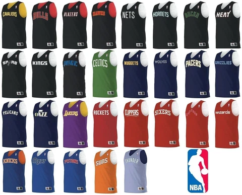 ADULT NBA OFFICIAL LOGO'D REVERSIBLE MESH JERSEY, TWO COLOR SLIM SHOULDER. S-2XL Cover