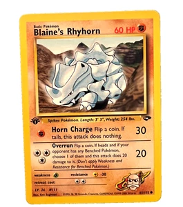 Blaine’s Rhyhorn 65/132 1st Edition Gym Heroes Near Mint - Bild 1 von 1
