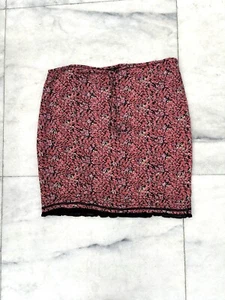 Vintage Angie Pink Floral Rayon Bohemian Skirt Drawstring Waist Size Large - Picture 1 of 8