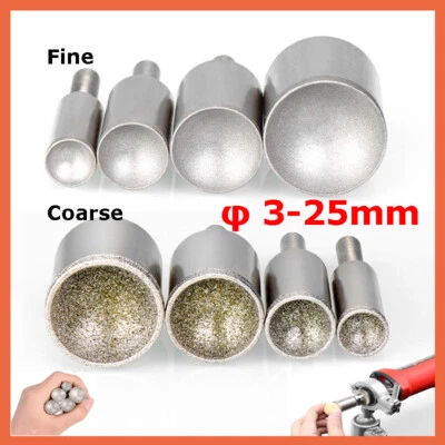 3-25mm Diamond Burr Mounted Point Cylinder Concave For Bead Shaping Coarse Fine - Image 1 of 4