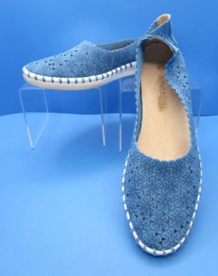 PATRIZIA SPRING STEP Mocasín Sin Cordones Azul Floral Talla 40 Suela de Goma Zapatos de Barco Foto 1 de 4