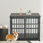 Dog Cage, Dog Crate Furniture Style For Medium And Large Dogs, Wooden Dog Crate