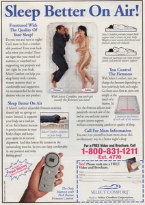 Colchón Paul Harvey 1996 vintage impreso anuncio dormir mejor en el aire Select Comfort - Imagen 1 de 2