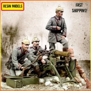 Kit de modelo de figura de resina 1/35 3 piezas Soldados alemanes Primera Guerra Mundial Equipo de ametralladoras Guerra Mundial - Imagen 1 de 2