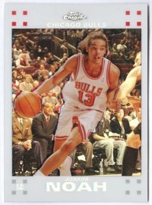 Tarjeta de novato 2007-08 Topps cromada Joakim Noah RC #146 refractor blanco #87/99 - Imagen 1 de 2