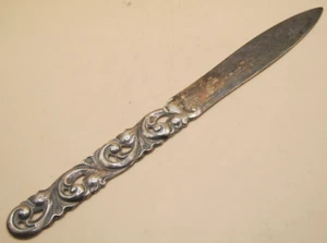 Vintage NORWEGEN Brieföffner massiv Silber mit gerolltem Griff Brødrene Mylius - Bild 1 von 6