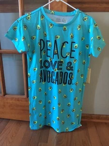 Justice Girls Peace Love & Avocados Nightgown size 4/6 - Picture 1 of 3