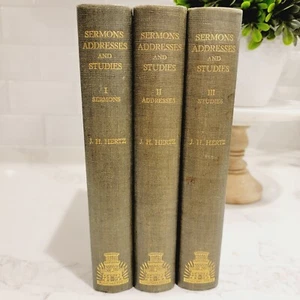 VINTAGE 1938 - 3 Volume Set - Sermons, Addresses And Studies By J. H. HERTZ. - Picture 1 of 23