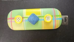 Sun Tropez Brillenetui / Sonnenbrille / Hartmuschelschale GRÜN mit KNÖPFEN #3 - Bild 1 von 6