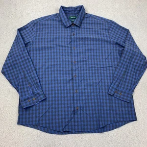 Camisa Orvis Calce Clásico Abotonada Para Hombre Talla XXL Azul Marino Manga Larga Guinga - Imagen 1 de 8