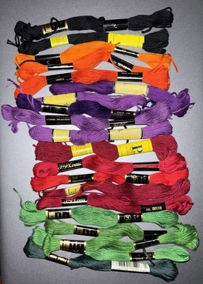 20 Halloween Witchy Hocus Pocus Inspired Embroidery Thread Unused/Partial Skeins - Image 1 of 4