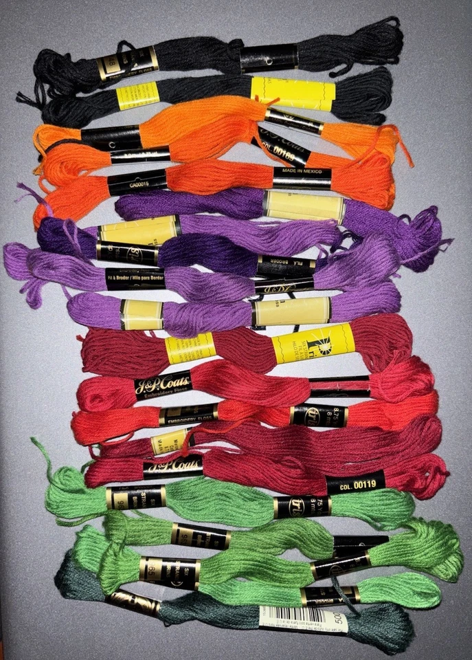 20 Halloween Witchy Hocus Pocus Inspired Embroidery Thread Unused/Partial Skeins - Image 1 of 4