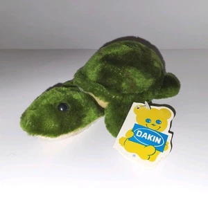 1980 Tagged 8" Vintage Little Ticktack Turtle DAKIN Plush Bean Bag #28-1042 Toy - Picture 1 of 8