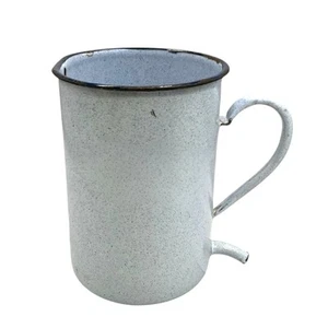 Vintage French Enamel Irrigator – Blue & White Speckled Planter or Kitchen Jug - Bild 1 von 19