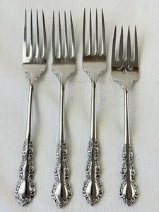 Set of 3 Stainless Oneida DINNER FORKS SHELLEY & 1 salad fork Heirloom Cube - Picture 1 of 5