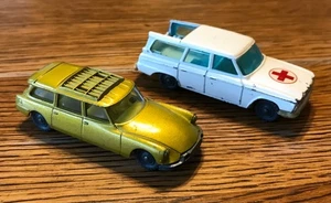 vintage HUSKY Diecast Toy Cars Citroen Safari & Studebaker Wagonaire Ambulance - Picture 1 of 7
