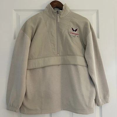 NHL Washington Capitals Women's 1/2 Zip Lightweight Pullover Jacket embroidered  - Image 1 of 4