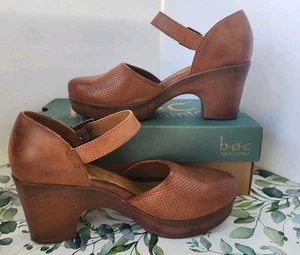 Neu BOC Born Gia Damengröße 9M Leder geschlossene Zehe bequeme Mary Jane Clogs hellbraun - Bild 1 von 8