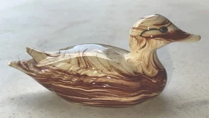 Vintage Alaska Clay Ceramitique Swirl Duck 5.5” Long Figurine - Picture 1 of 10