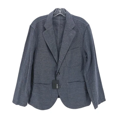 NWT BUCK MASON Dark Navy Linen Hopsack Carry On Jacket 3-Roll-2 Blazer LARGE - Image 1 of 4