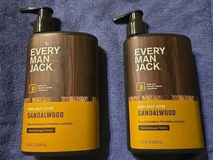 Every Man Jack Hand, Body Lotion Sandalwood, 13.5 Oz Paraben Phthalates Free (2) - Picture 1 of 4