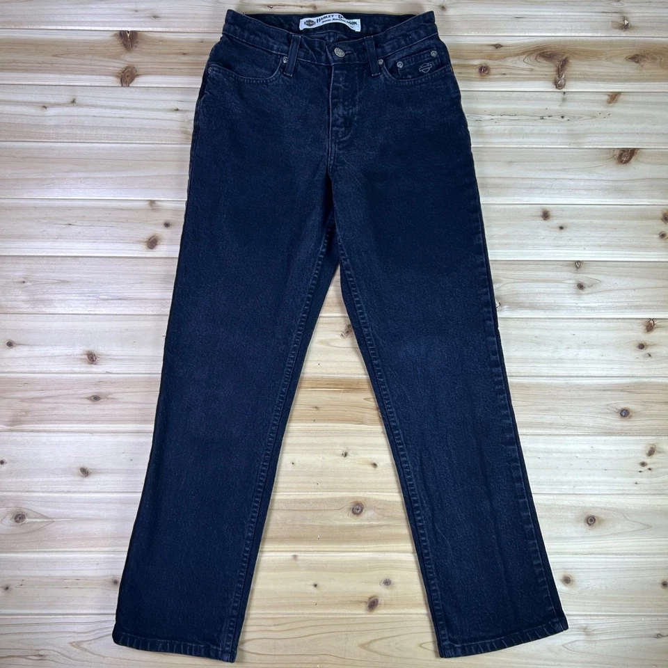 Harley Davidson Jeans Womens 2P Black Classic Straight Leg Mid Rise Denim Jeans - Image 1 of 4